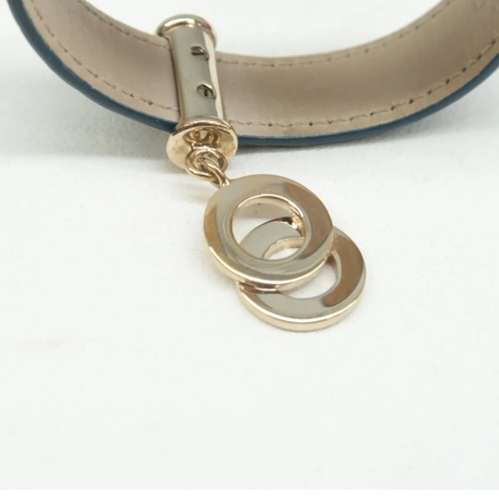100% Authentic BVLGARI Leather Tag Cuff Bracelet - Picture 4 of 12